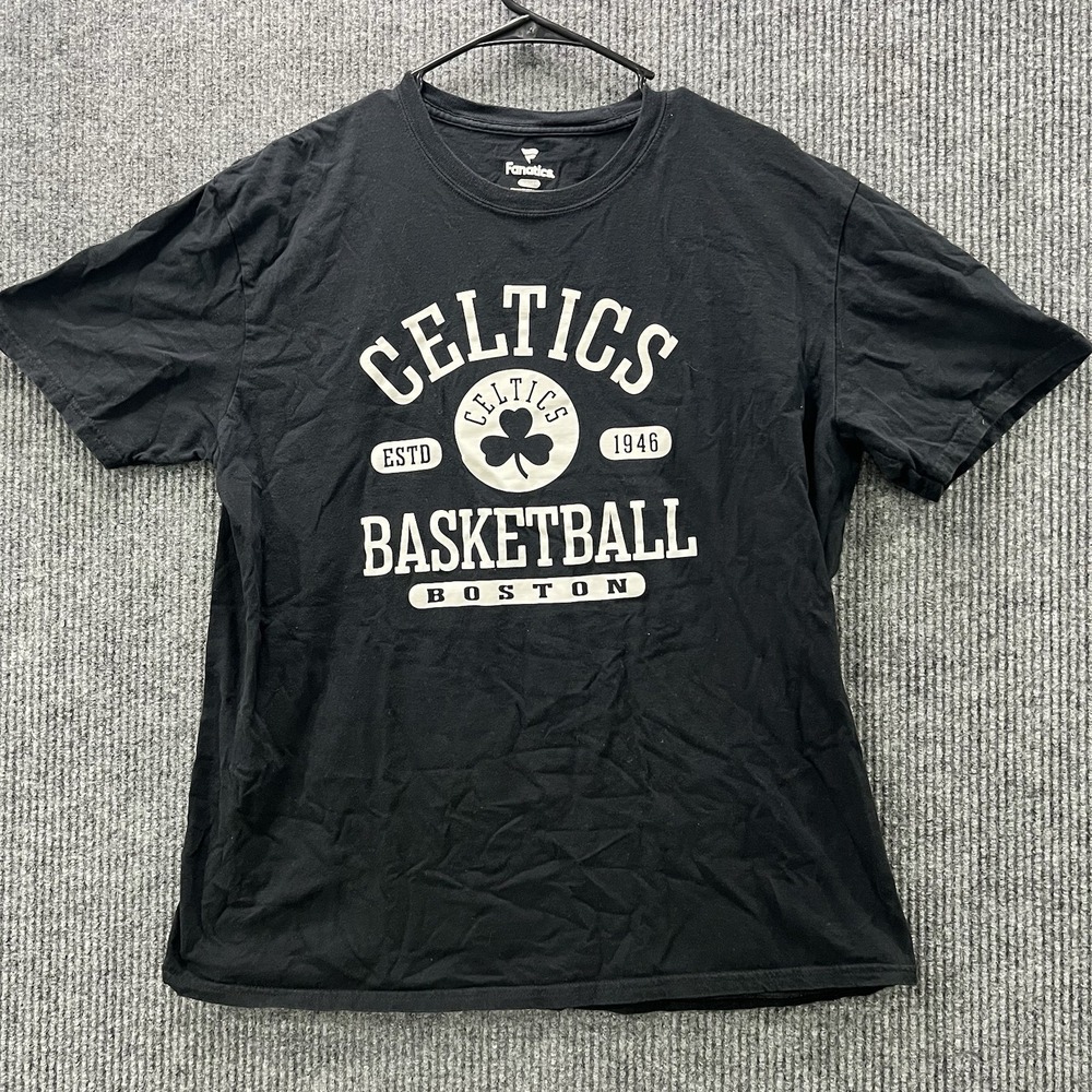 Fanatics Boston Celtics Mens Tshirt XL Black NBA Basketball EST 1946 Graphic Tee